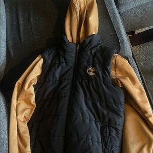 Timberland Black and Brown Hooded Jacket